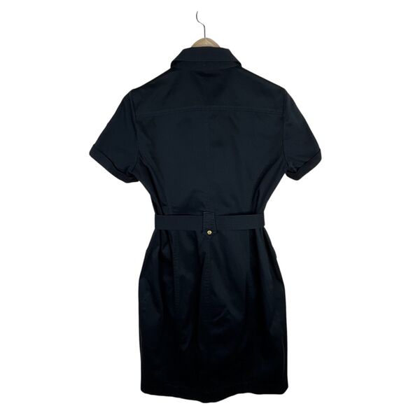 Calvin Klein Belted Safari Mini Dress Sz 8 Black Button-Front Utility Military - Picture 5 of 10